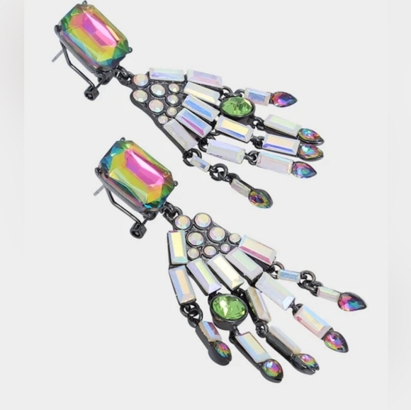 Betsey Johnson GHOUL FRIENDS SKELETON HAND DROP EARRINGS MULTI - Picture 3 of 4